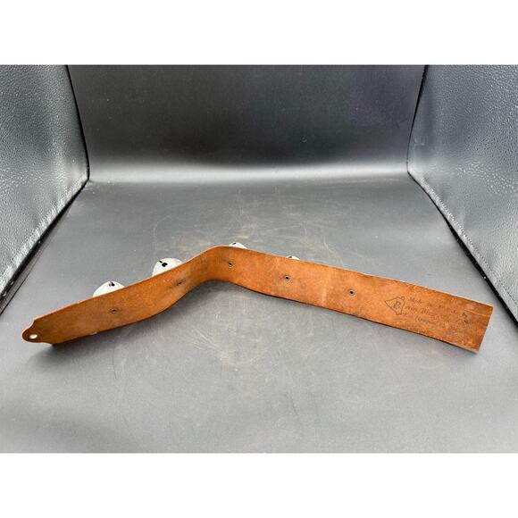 Vintage Bevin Bros. Christmas Jingle Bells on Red Leather Strap - Picture 7 of 8